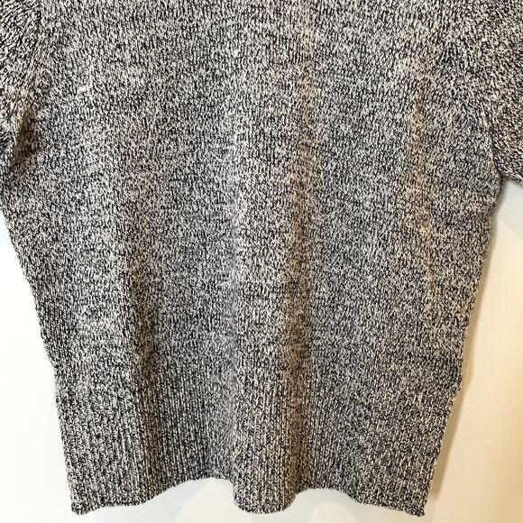 J.Crew Marled Cashmere Sweater Tee Short Sleeve Polo Luxury CG789 Black Grey XS - Picture 6 of 15